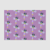 かわいい青とピンクのトンボ漫画イラストレーション 薄葉紙 (正面)