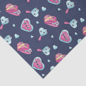 かわいい青とピンクのバレンタインデーのラブドゥードルパターン 薄葉紙 (詳細)