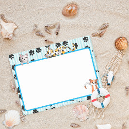 かわいい青と手のかわいい子猫4" x 3" ポストイット