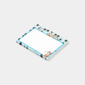 かわいい青と手のかわいい子猫4" x 3" ポストイット (アングル)