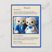 かわいい青と白のクロシェ結婚トのカップル エンクロージャーカード (正面)