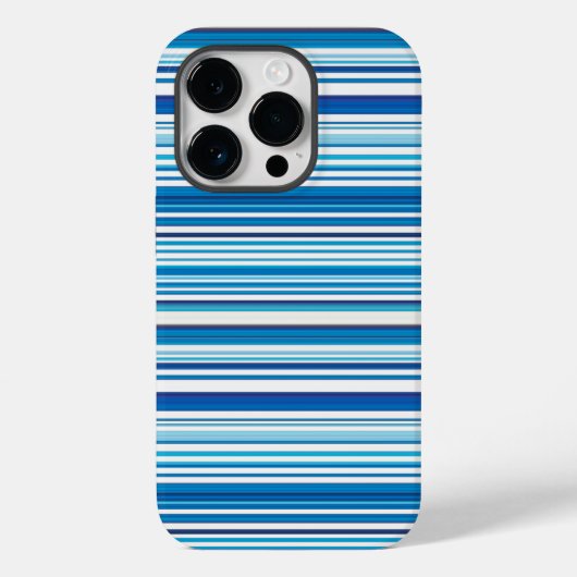 かわいい青と白のストライプ Case-Mate iPhoneケース (裏面)