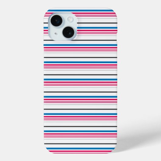 かわいい青と白のストライプ Case-Mate iPhoneケース (裏面)