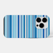 かわいい青と白のストライプ iPhoneケース (裏面横)