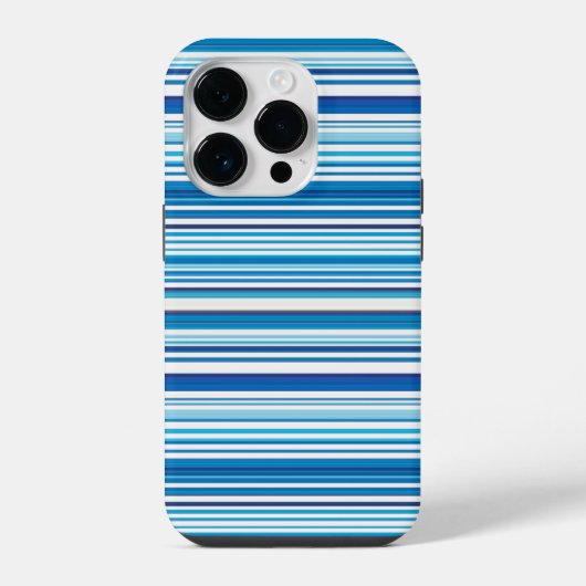 かわいい青と白のストライプ iPhoneケース (裏面)