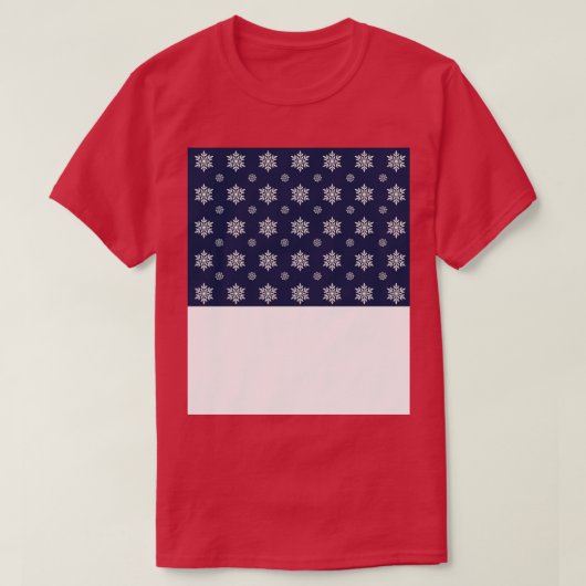 かわいい青と白のスノーフレークのパターン Tシャツ (デザイン正面)