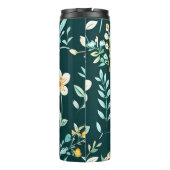 かわいい青と白のフローラ タンブラー (裏面)