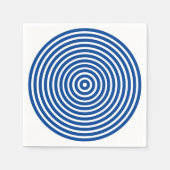 かわいい青と白の円ストライプ形のモダン模様 スタンダードカクテルナプキン (正面)