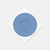 かわいい青と白の円ストライプ形のモダン模様 スタンダードカクテルナプキン (角)