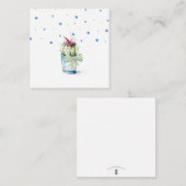 かわいい青と緑の鉢植えサボテン ノートカード (正面/裏面)