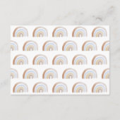 かわいい青と茶色の水色レインボーベビーシャワー アドバイスカード (裏面)