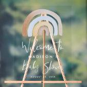 かわいい青と茶色の虹の赤ちゃんシャワーへようこそ アクリルサイン (ニュートラル)