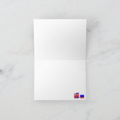 かわいい青と赤の電車の誕生日パーソナライズされた サンキューカード (内部)