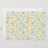 かわいい青と黄色のディティフローラブランチ泡立ち 招待状 (裏面)