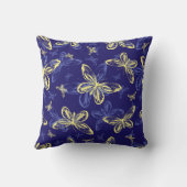 かわいい青と黄色の蝶のパタ図解入りの、写真付きのーン クッション (裏面)