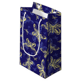 かわいい青と黄色の蝶のパタ図解入りの、写真付きのーン スモールペーパーバッグ