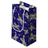 かわいい青と黄色の蝶のパタ図解入りの、写真付きのーン スモールペーパーバッグ (裏面アングル)