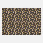 かわいい青と黄色の蝶のパタ図解入りの、写真付きのーン ラッピングペーパーシート (正面3)