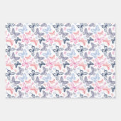 かわいい青と黄色の蝶のパタ図解入りの、写真付きのーン ラッピングペーパーシート (正面2)