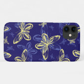 かわいい青と黄色の蝶のパタ図解入りの、写真付きのーン Case-Mate iPhoneケース (裏面(横))