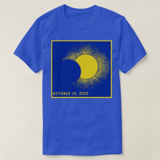 かわいい青と黄色の金ゴールドトータルEclipse 2023 Tシャツ (デザイン正面)