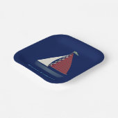 かわいい青のおもちゃ帆船 ペーパープレート (傾斜あり)