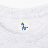 かわいい青のユニコーン ラベル (貼付)