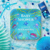 かわいい青の下の海の男の子の下の赤ちゃんシャワーナプキンスCl ペーパープレート (パーティー)