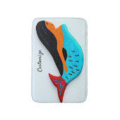 かわいい青の人魚サンダー_コーブ バスマット (正面縦)