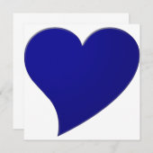 かわいい青の大きなハートモダンバレンタインデーのカード (正面/裏面)