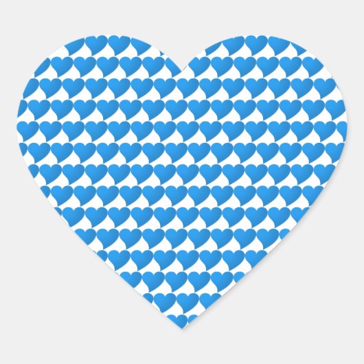 かわいい青の小さなハートのパタモダンーン ハートシール (正面)