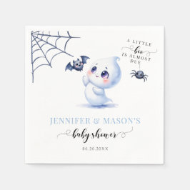 かわいい青の小さなブーはほとんどデュースシャワー男の赤ちゃん スタンダードカクテルナプキン