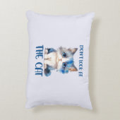 かわいい青みがかった子猫 アクセントクッション (裏面(縦))