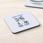 かわいい青みがかった子猫 コースター (左側)