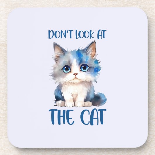 かわいい青みがかった子猫 コースター (正面)