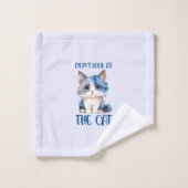 かわいい青みがかった子猫 バスタオルセット (ウォッシュタオル)