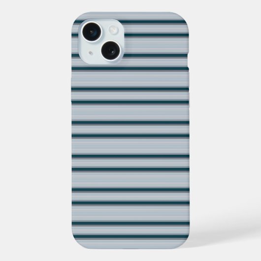 かわいい青みがかった灰色のストライプ iPhoneケース (裏面)