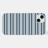 かわいい青みがかった灰色のストライプ iPhoneケース (裏面横)