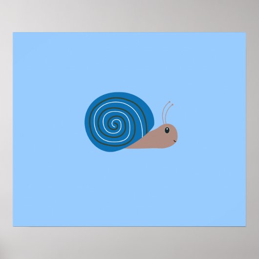 かわいい青カタツムリ ポスター (正面)