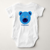 かわいい青クマ ベビーボディスーツ (裏面)