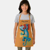 かわいい青ゲッコ爬虫類愛 エプロン (インサイチュ)