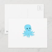 かわいい青タコ ポストカード (正面/裏面)