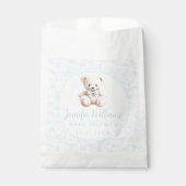 かわいい青テディベアぼう男の赤ちゃんシャワー フェイバーバッグ (正面)