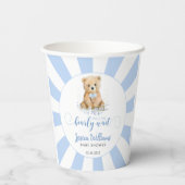 かわいい青テディベア男の赤ちゃんシャワー紙カップ 紙コップ (裏面)