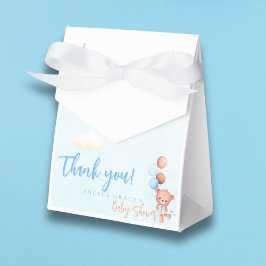 かわいい青テディベア赤ちゃんシャワー フェイバーボックス