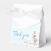 かわいい青テディベア赤ちゃんシャワー フェイバーボックス (正面サイド)