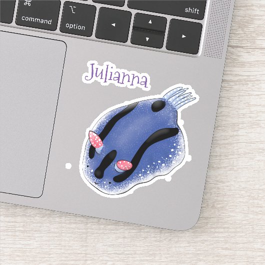 かわいい青ヌディブランチ海スラグアニメイラストレーション シール (詳細)