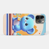 かわいい青ネズミと花 Case-Mate iPhoneケース (裏面(横))