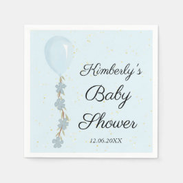 かわいい青バルーンベビーシャワー スタンダードカクテルナプキン
