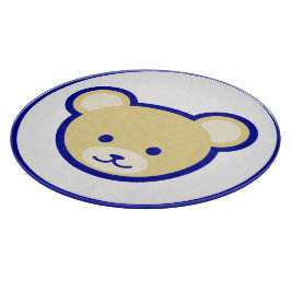 かわいい青ベージュのテディベアの漫画 カッティングボード